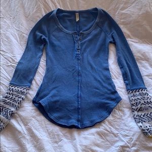 Free people thermal waffle Henley 💕